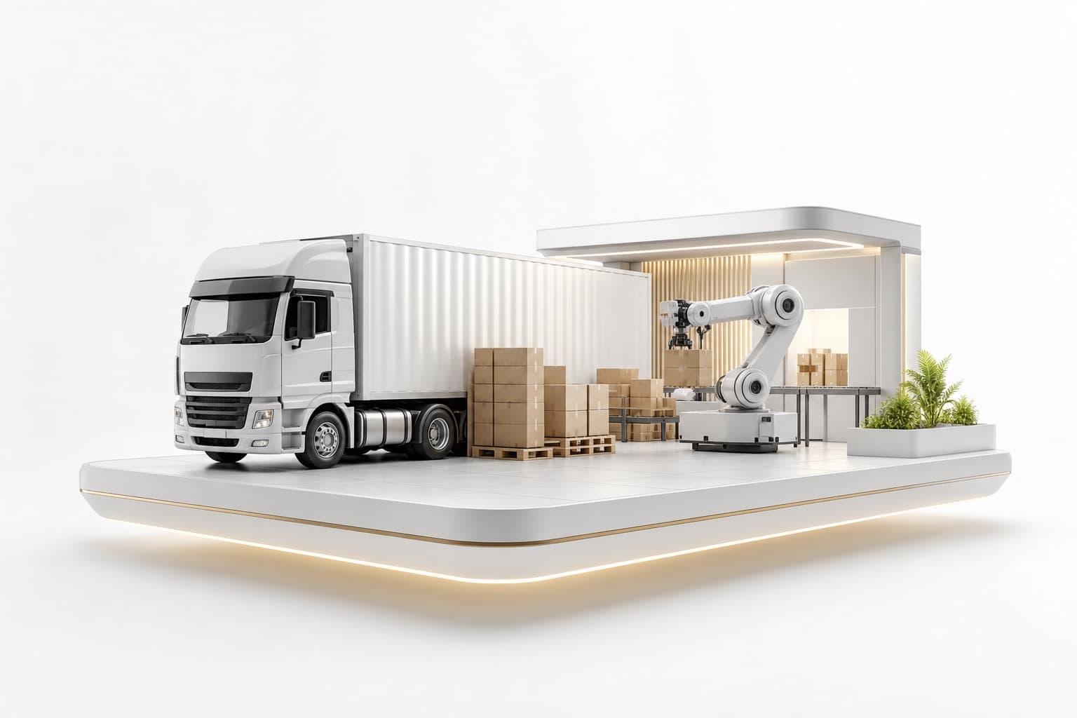Logistics and automation scene representing lean operations
